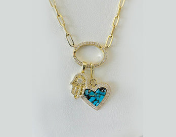 Meira T Paperclip Necklace with Charms