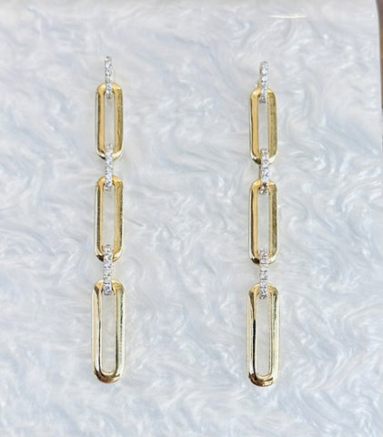 14k Yellow Gold Paper Clip Earrings