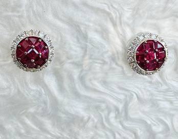 18k Ruby and Diamond Earrings