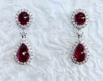 18k Ruby and Diamond Earrings