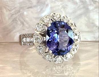 14k Tanzanite and Diamond Ring