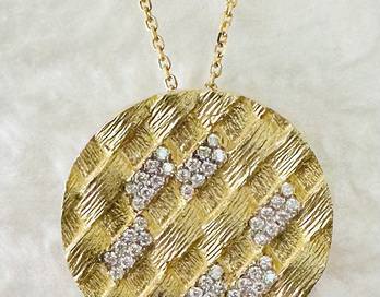 14k Diamond Disc Pendant