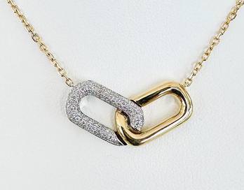 18k Diamond Pave Link Necklace