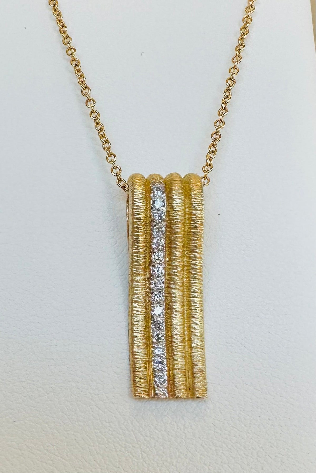 14k Diamond Bar Pendant