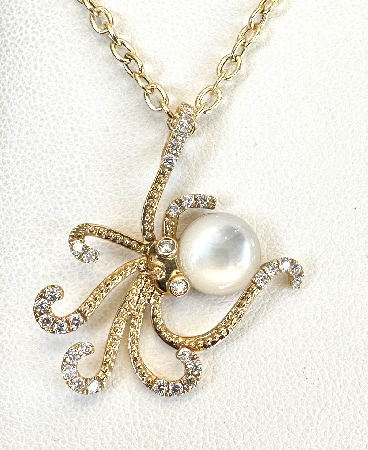 18k Pearl and Diamond Octopus