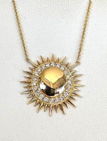 18k Diamond Sun Pendant