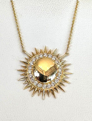 18k Diamond Sun Pendant