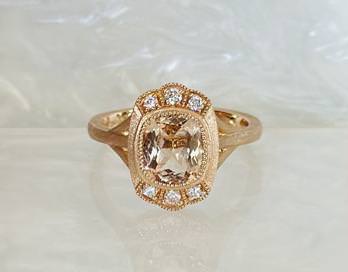 Rose Gold Morganite and Diamond Ring